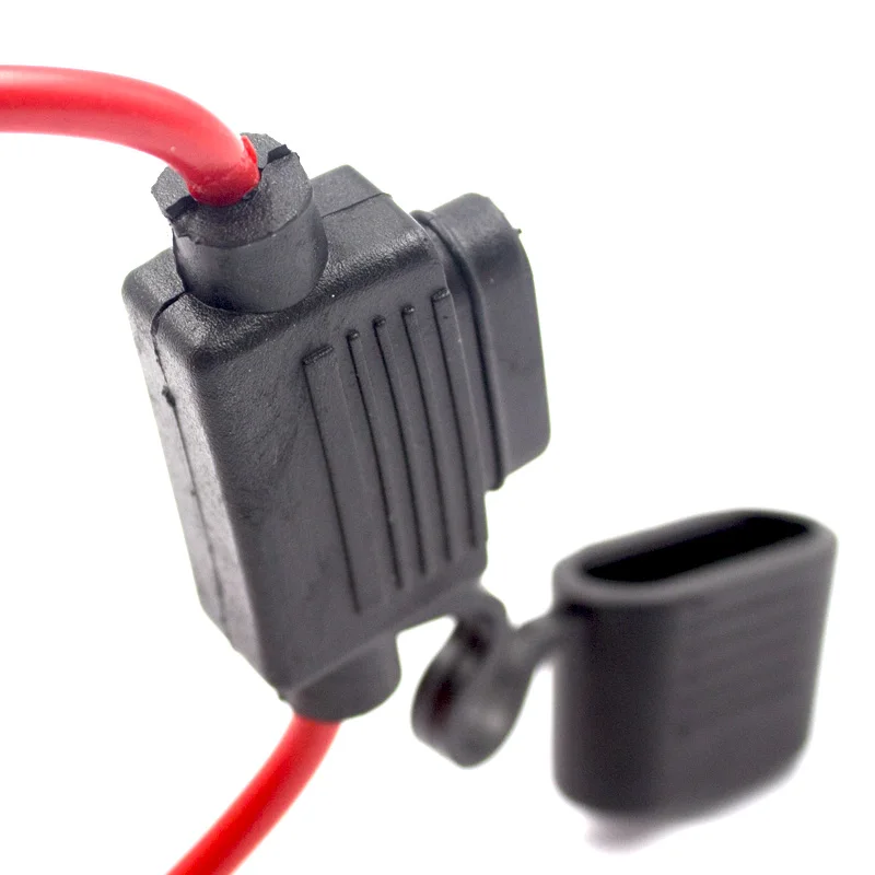 2Pcs Fuse Holder Medium Standard ATC ATO Fuse Box Socket Waterproof with Cable 5A 7.5A 10A 15A 20A 25A 30A 35A Fuse