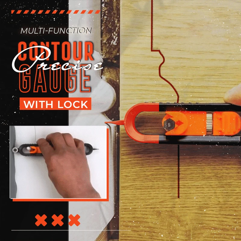 GanWei Profile Scribing Ruler Contour Gauge with Lock Adjustable Locking Woodworking Measuring Gauge Measurement Tool