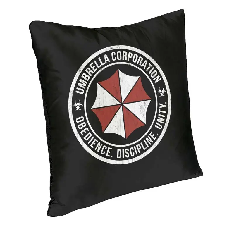 Vibrant Grunge Umbrella Corporation Square Pillow Cover Decoration 3D Print Video Game Cushion Cover For Living Room Sofa Cover