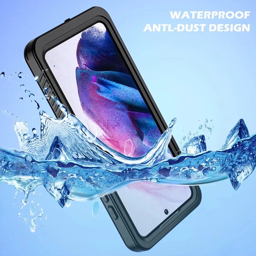 Shellbox IP68 Waterproof Case for Samsung Galaxy S21 FE Heavy Duty Military Shockproof Diving Case Built in Screen Protector