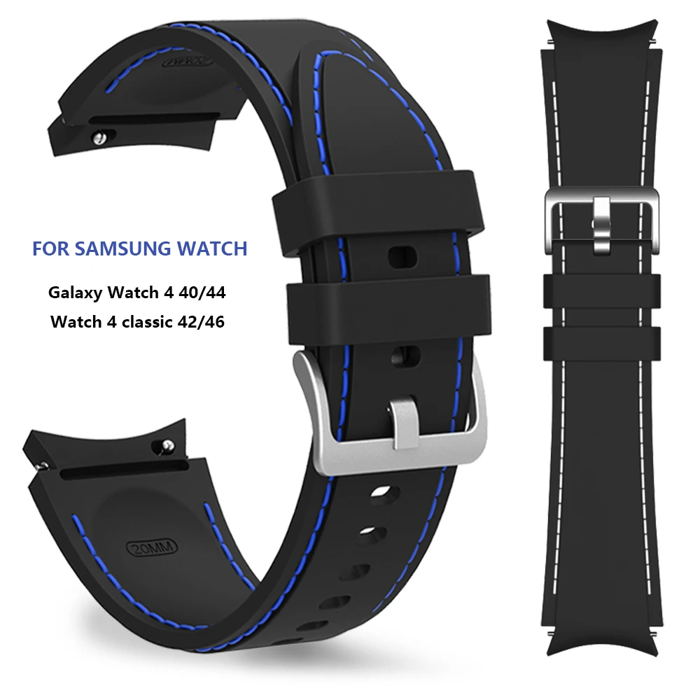 Silicone Watchband For Samsung Watch 4 5 6 Strap 40mm 44mm Watch 6 4 Classic 42mm 46mm Bracelet For Galaxy Watch 5 Pro 45mm Band