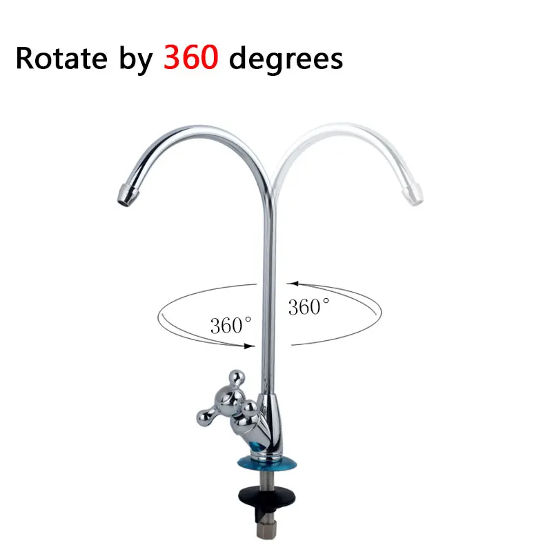 Gooseneck Water Purifier Faucet Reverse Osmosis Drinking Water Filter Faucet Chrome Plating 1/4\