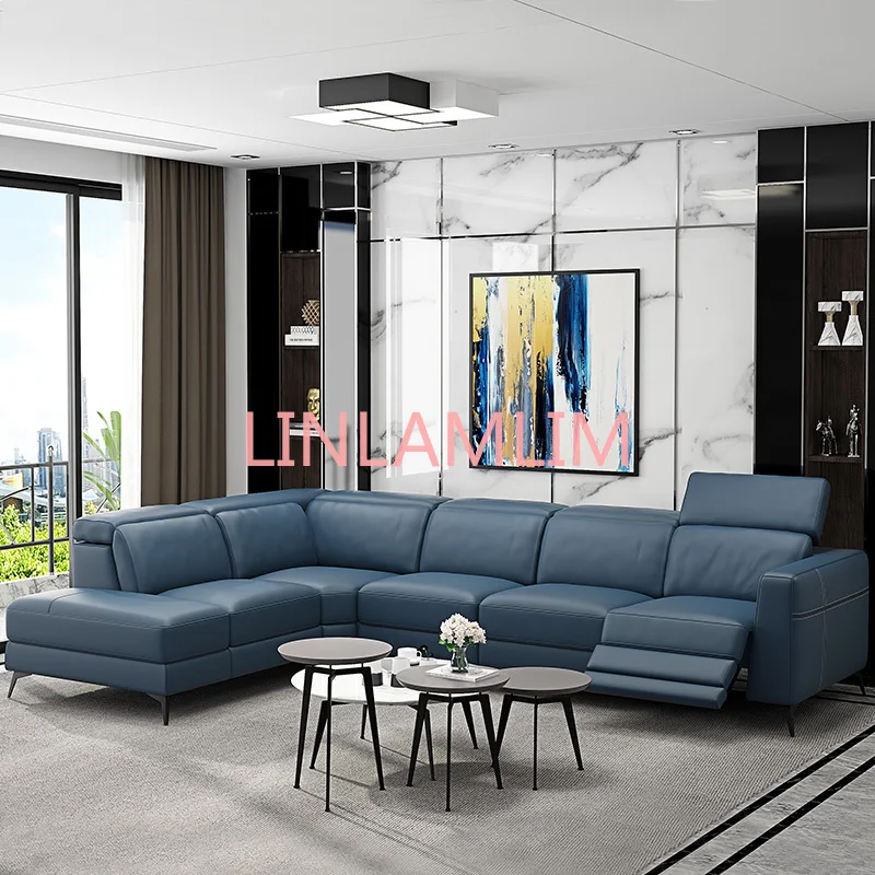 

Living Room Sofa L shape corner sofa recliner electric couch real genuine leather sectional sofas muebles de sala para casa cama