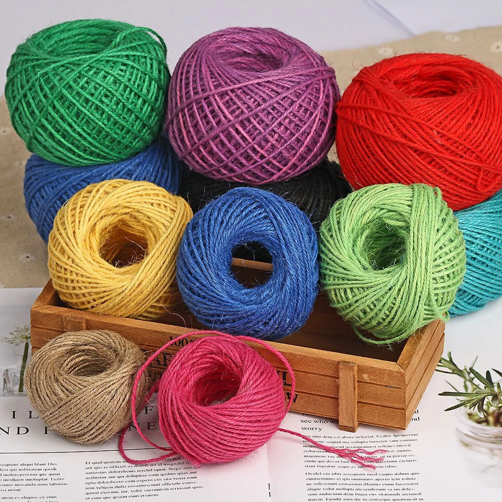 1pc 50m Twisted Matural Jute Rope Hemp Cord Twine Burlap Hemp Rope DIY Craft Scrapbook Decor Home Party Decoration Burlap Rope