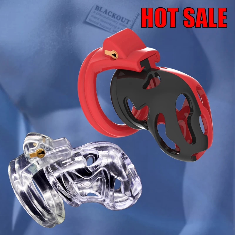 BLACKOUT Best Price Contrast Color Vent Hole Design Male Chastity Device Cock Cage Penis Ring Adult Sex Toys La Color A