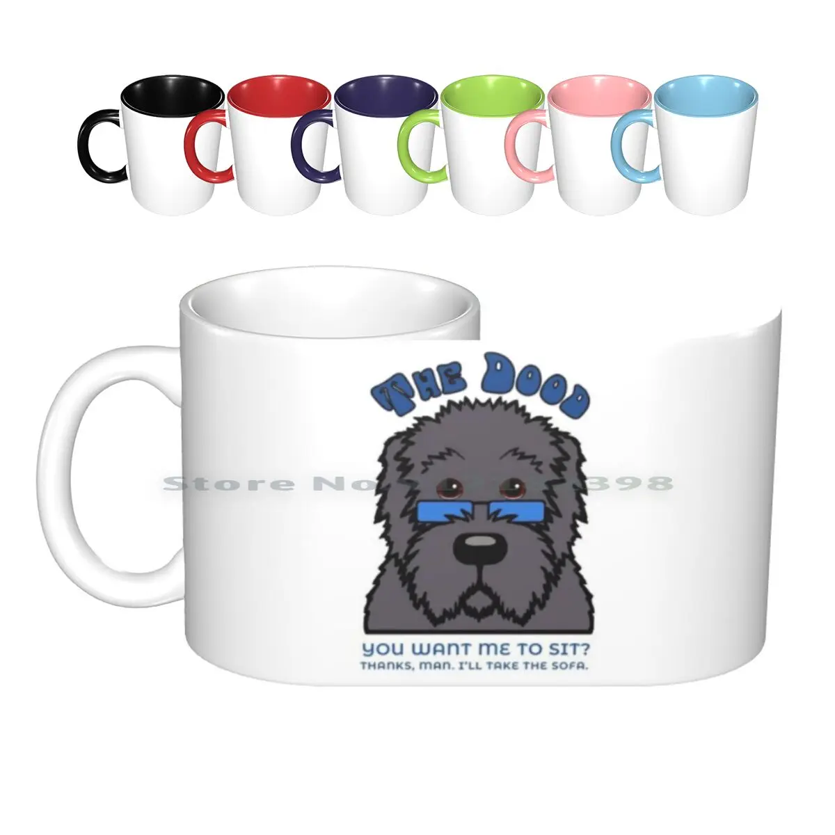 The Dood Collection-You Want Me To Sit ? Ceramic Mugs Coffee Cups Milk Tea Mug Labradoodle Angela Cowan Time Travellers Doodle