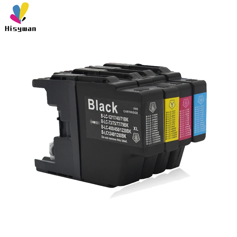 Hisywan LC1240 LC1280 LC73 LC75 LC12 Ink cartridge For Brother MFC J430W J825DW J5910DW J625DW J6510DW J6710DW J6910DW J6710DW