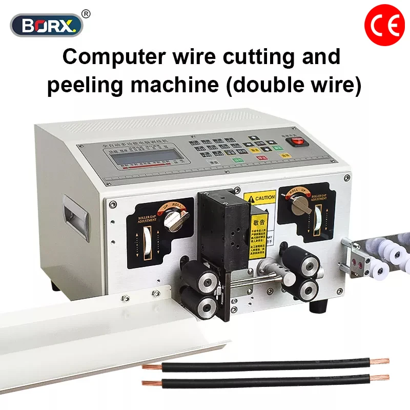 

Computer Wire Cutting Stripping Machine, 450W Four-wheel Drive Wire Cable Single Double Wire Stripping Cutting Machine AC220V