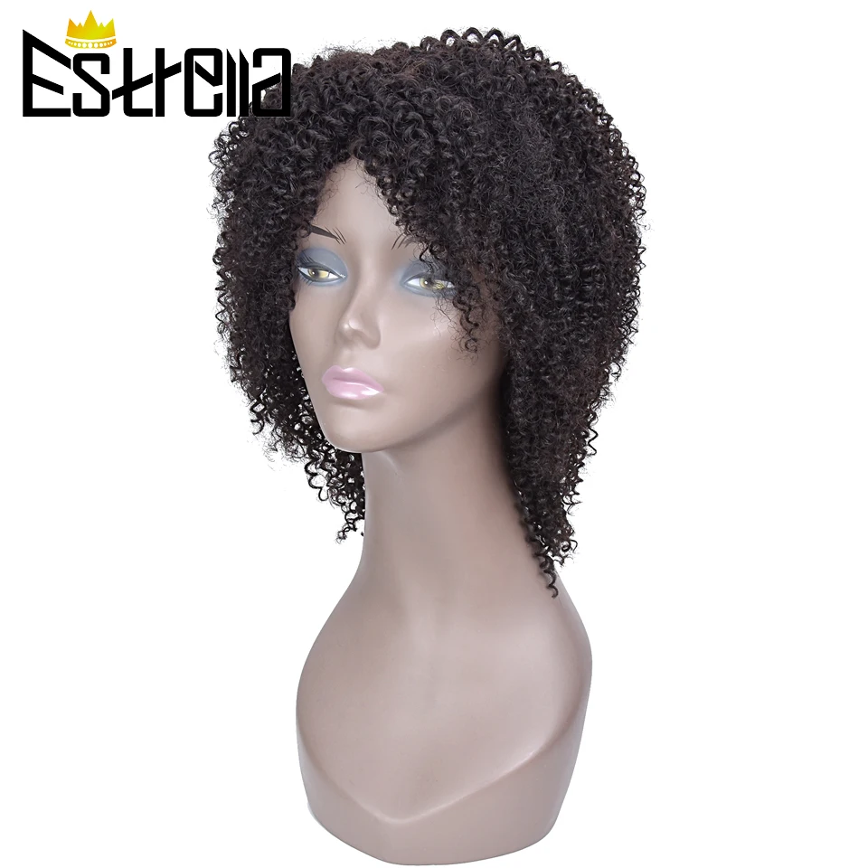 Brazilian Thick Curly Human Hair Wigs Short Kinky Curly Human Hair Wigs Remy 100% Human Hair Machine Made Wig Natural Black