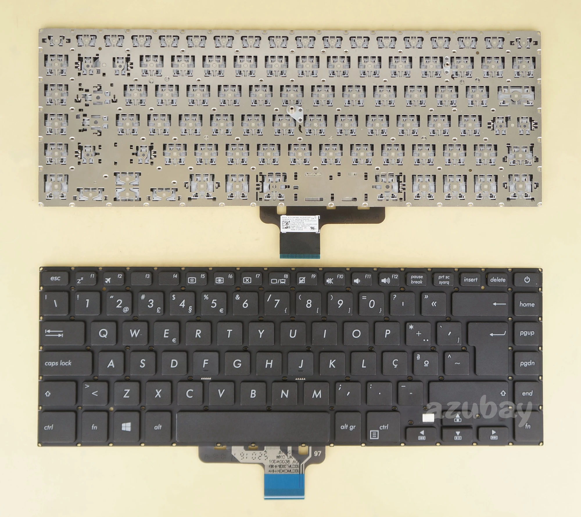 

Portuguese Keyboard For ASUS 9Z.NDXSQ.D06 XKG NSK-WKDSQ 06, 0KNB0-412HPO00 AEXKGT00030, Black