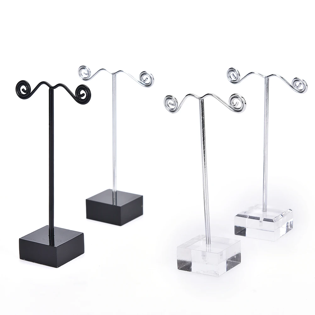 1Pcs New Portable Earring Jewelry Display Rack Metal Acrylic Stud Necklace Organizer Ornament Tree Hanger Showcase Holder Stand