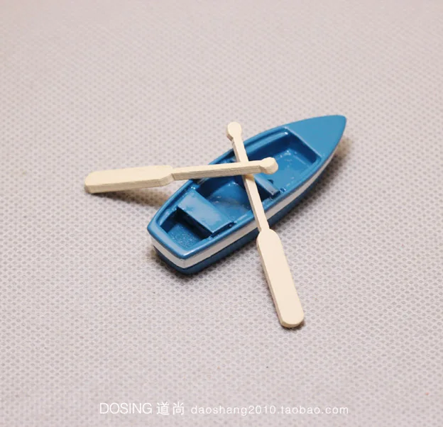 Miniature Simulation Model Cute Beachside beach Figurine small boat sun umbrella anchor doll Action Figures Kids Toys Home Decor