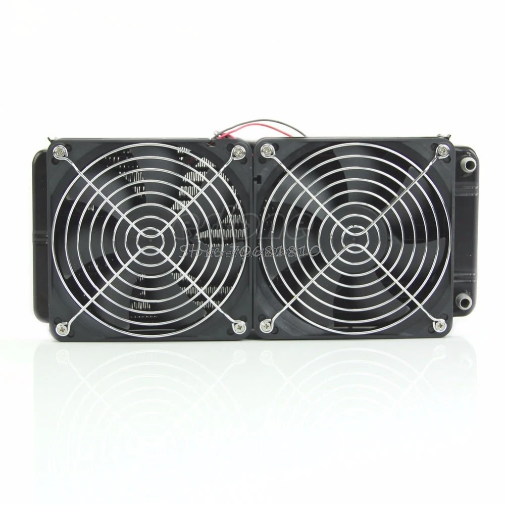 CPU Heatsink Aluminum Computer Radiator Water Cooling Cooler 240mm 2 Fans  Drop ShippingWholesale dropshipping