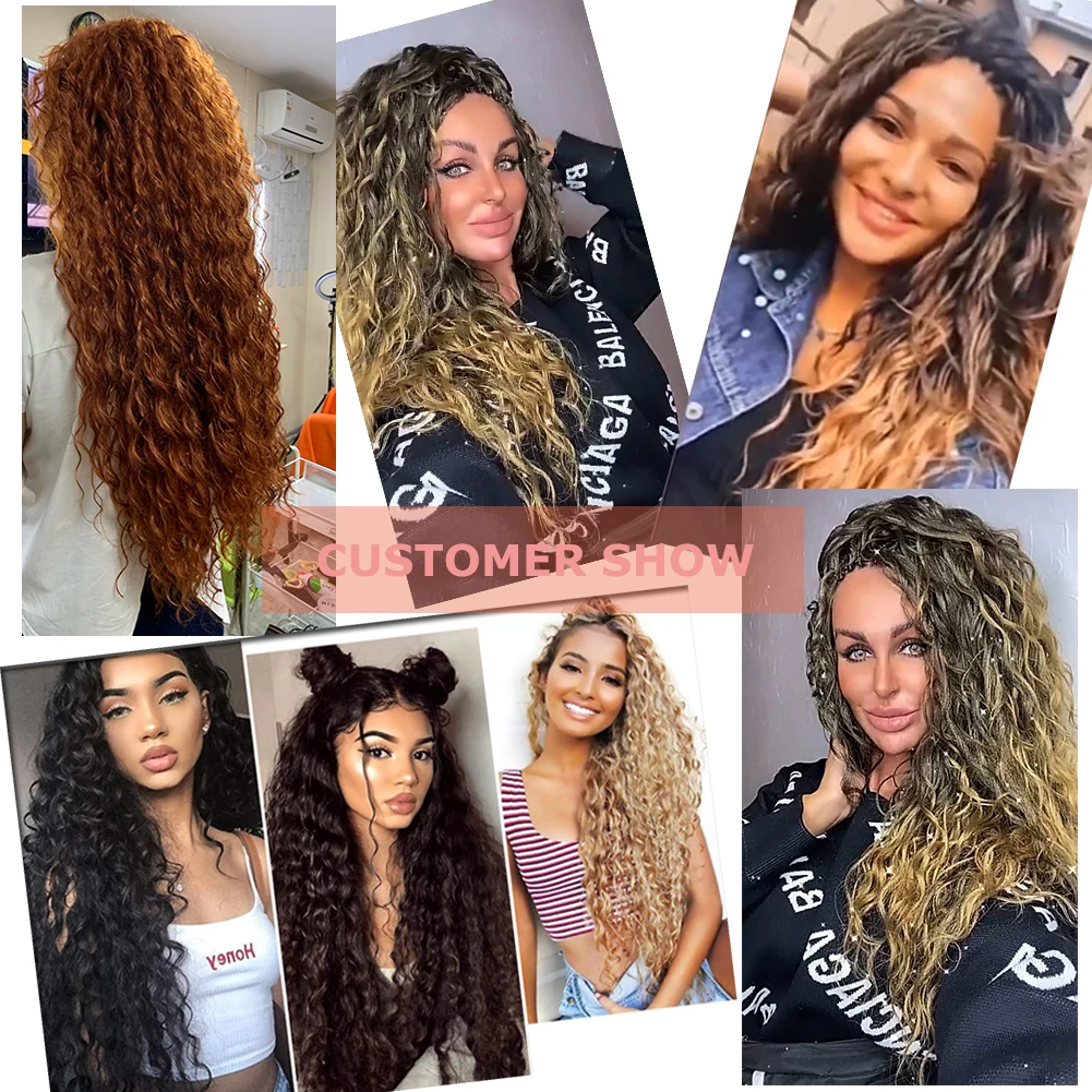 24 Inch Long Loose Water Wave Hair Crochet Braiding Hair Extension Pink Blonde Afro Curly Hair Braids French Curl Crochet Braids