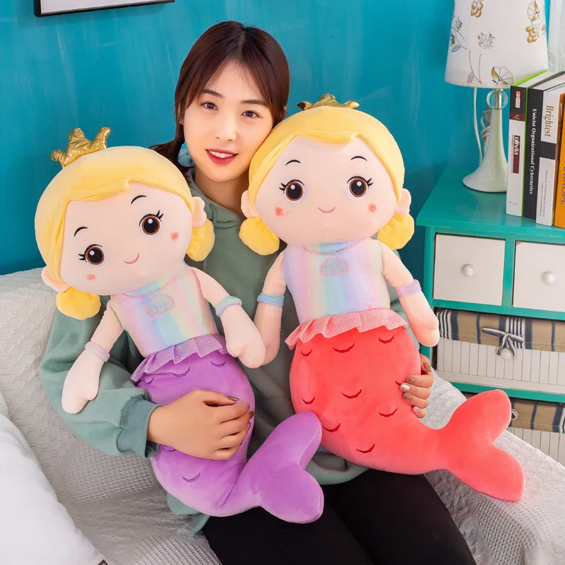 New Cute Mermaid Sleeping Pillow Plush Toy Fashion Creative Cartoon Doll Appease Doll Children Holiday Birthday Exquisite Gift