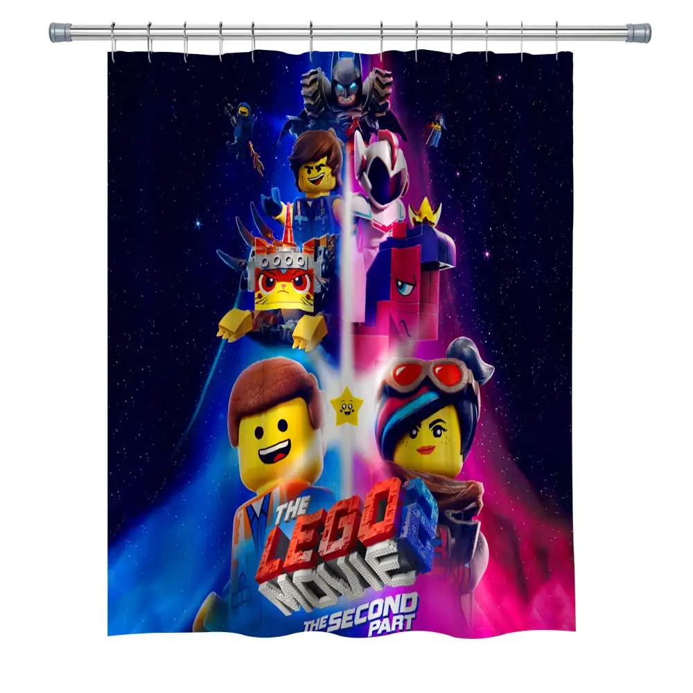 Elite ETSPY Movie The Second Part Emmet Hero Waterproof Polyester Fabric Shower Curtain