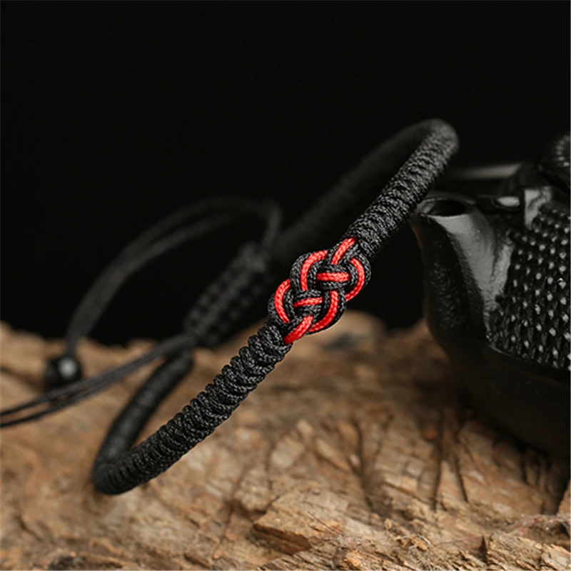 Handmade Braided Rope Lucky Red Black String Bracelet Fashion Braided Charm Couple Bracelet Lovers Jewelry Gifts Adjustable size