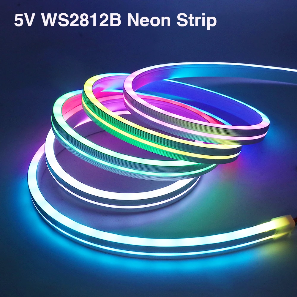 5V WS2812B LED Strip Neon Light Individually Addressable Waterproof 6X12MM Silica Gel Flexible LED Tape for Home Decoration