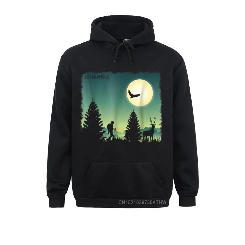 I Hate People Hiking Camping Hooded Tops Student Fitted Hoodies Winter Men Sweatshirts Group Long Sleeve Sportswears