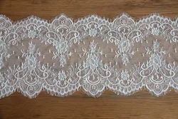 3meter Handmade DIY clothing accessories French white eyelash mesh embroidery lace width 24cm