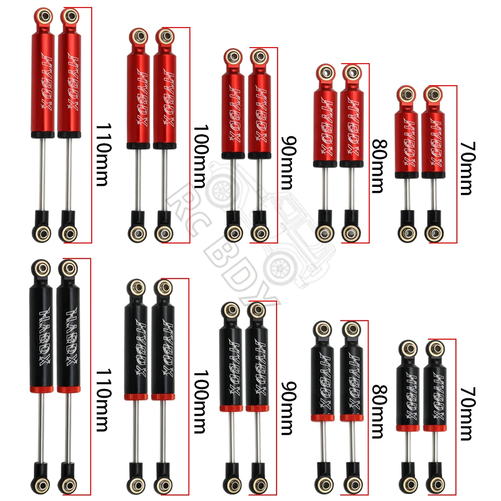 RC Car Built-in Spring 70/80/90/100/110mm Shock Absorber Damper For 1/10 RC Crawler Axial SCX10 ii RBX10 Wraith TRX-4 MST Redcat