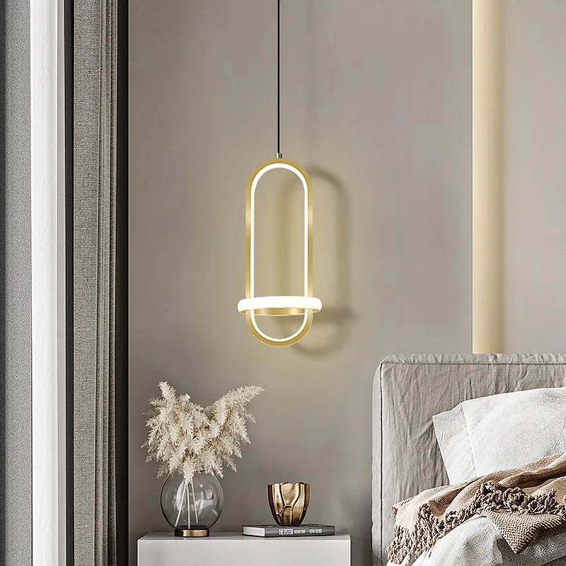 

Modern minimalist led bedroom bedside chandelier Nordic creative personality light luxury bar restaurant lamp