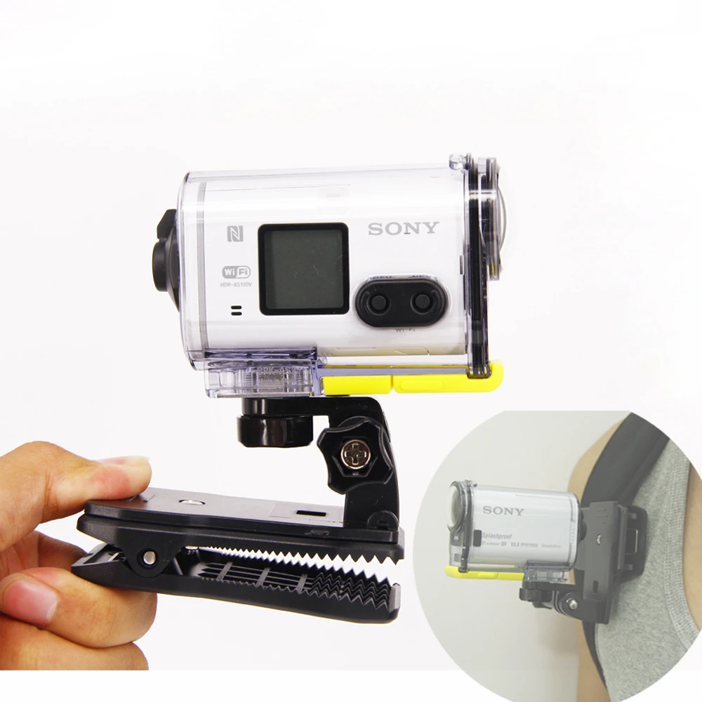 Plecak klip kapelusz zacisk mocujący adapter do Sony Hdr-AS300R Fdr-x3000R As20 As30v As100v As200v Hdr-Az1 akcesoria do kamer akcji