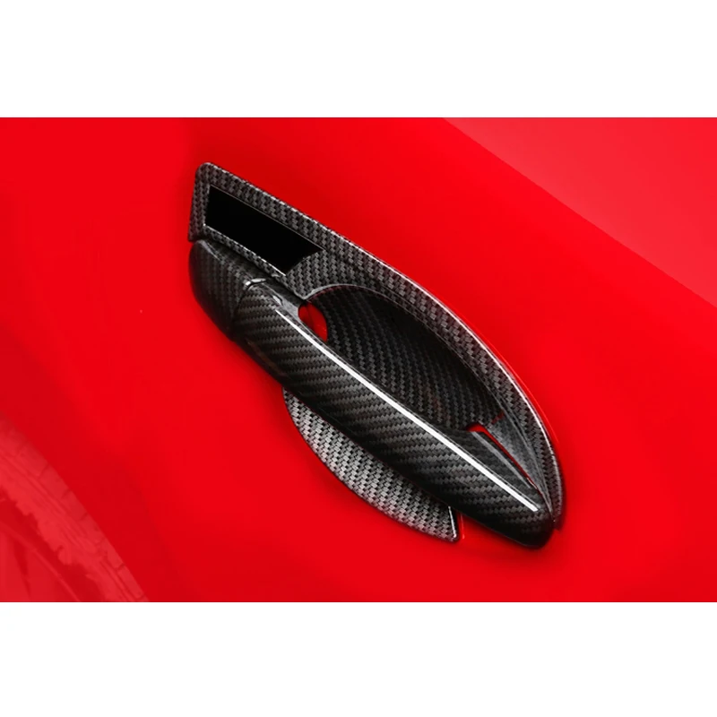 Door Handle Cover ABS Carbon Fiber For Mazda 3 Axela 2019 2020-2024 Door Handle Bowl Cover Trim Decoration Frame