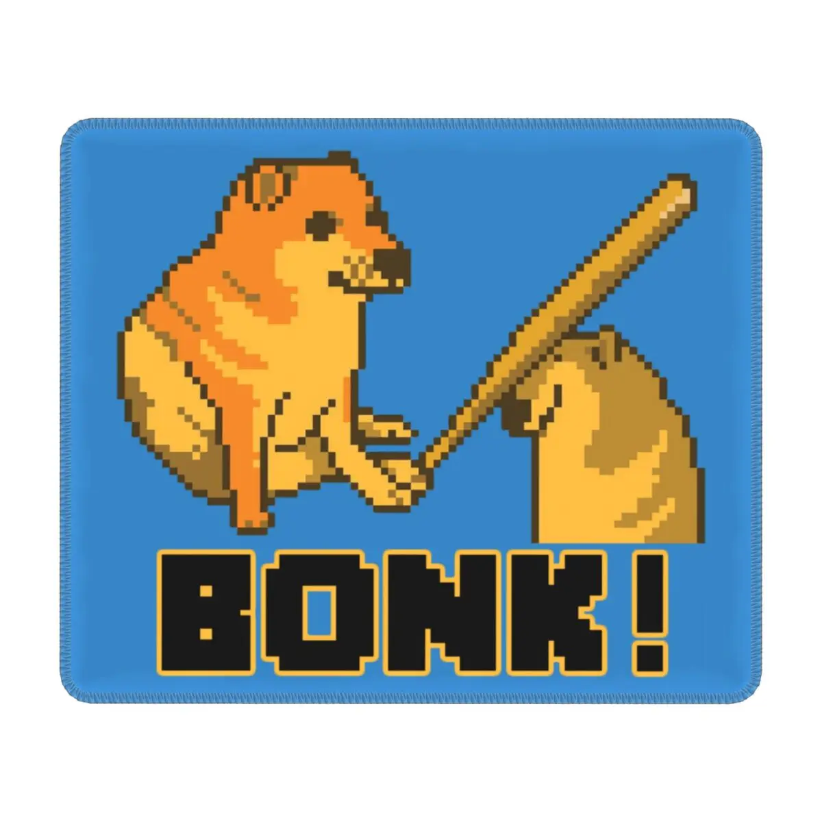 Коврик для мыши Cheems Bonk Meme Pixel Art с фиксирующим краем, игровой нескользящий коврик для мыши с резиновой основой, Офисный Компьютерный коврик для Шиба-ину