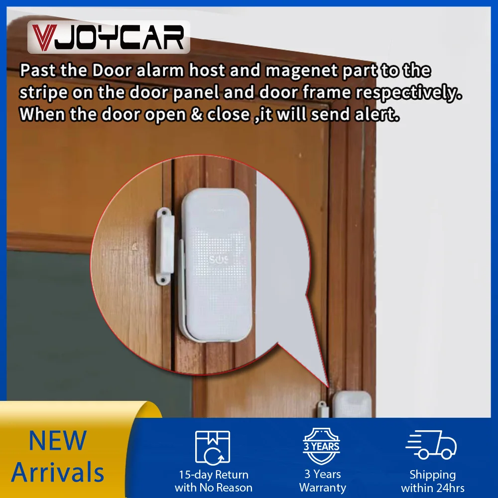 

Vjoycar 2022 Newest Smart GSM Home Security Wireless Door Window Sensor Alarm with SOS Two-way Voice Call Long Standby Free App