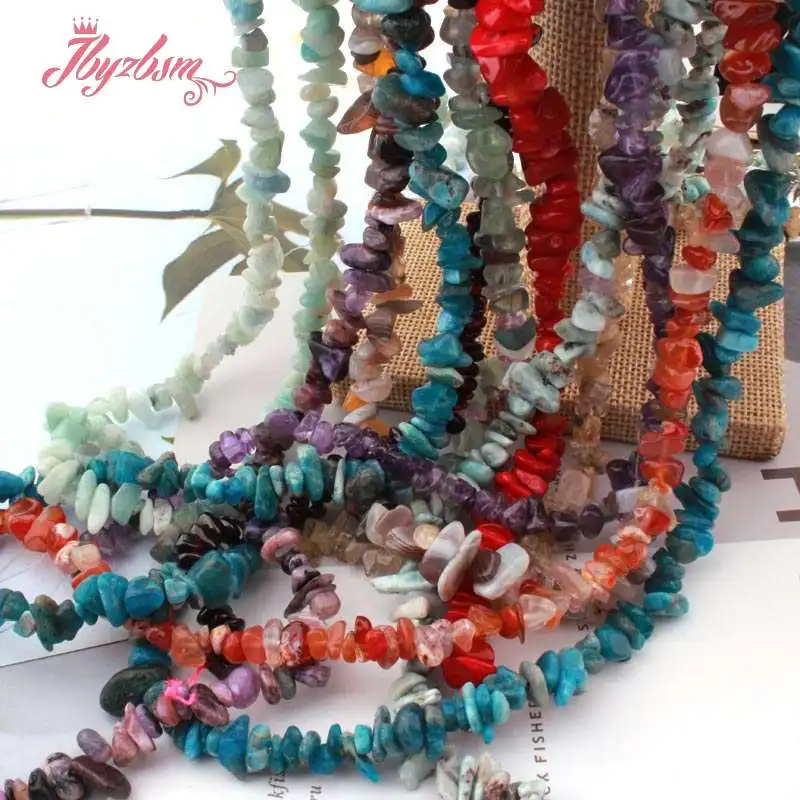 Natural Coral Amethyst Garnet Quartz Agates Turquoise Stone Beads Chip Freeform For Jewelry DIY Necklace Bracelet Jewelry Making