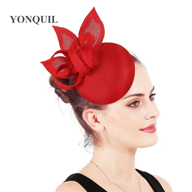 Wedding Hair Fascinator Hat Imitation Sinamay Party Cocktail Millinery With Hair Clips Pins Lady Chic Church Accessories SYF124