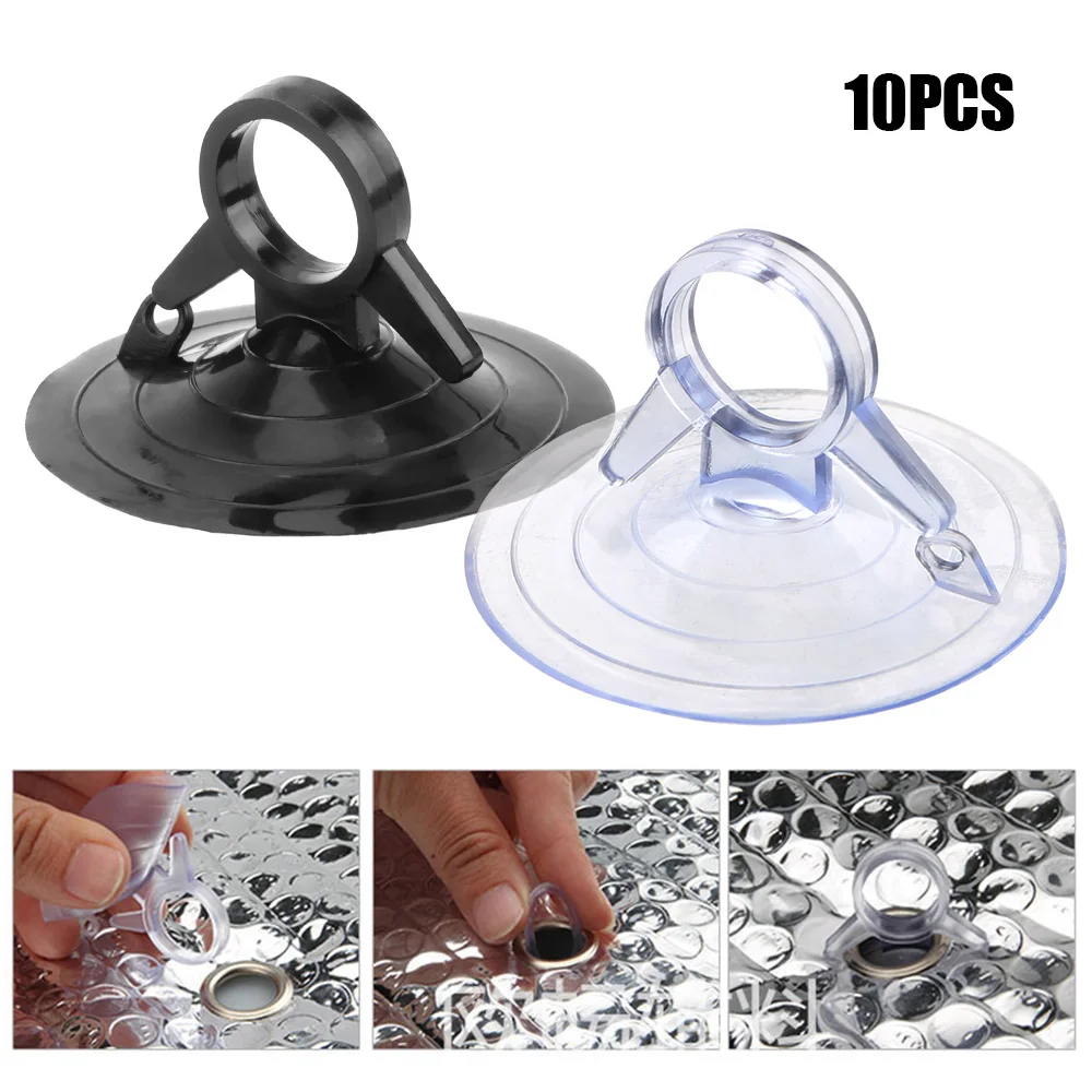 10 PCS 45mm Diameter Strong Sucker Pull Ring Dovetail Automotive Interior Car Sunshade Suction Cup PVC Material