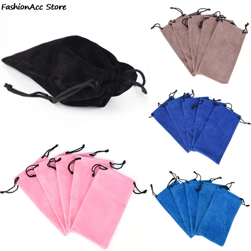 10pc Sunglasses Bag Portable Drawstring Eyeglasses Pouch Soft Delicate Glasses Cloth Bags Eyewear Accessories In Velvet Material