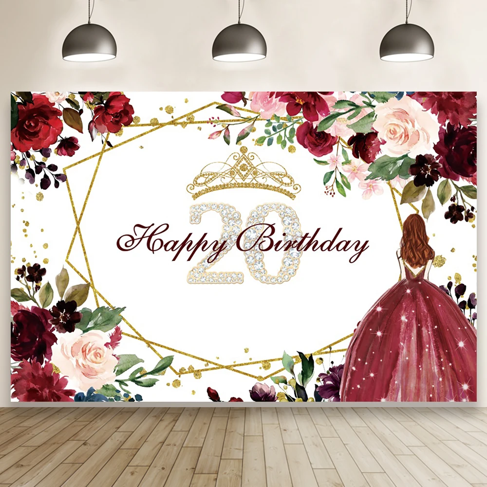 誕生日の写真の背景美しい花のプリンセスポートレートカスタム写真背景家族のパーティーの装飾写真スタジオ