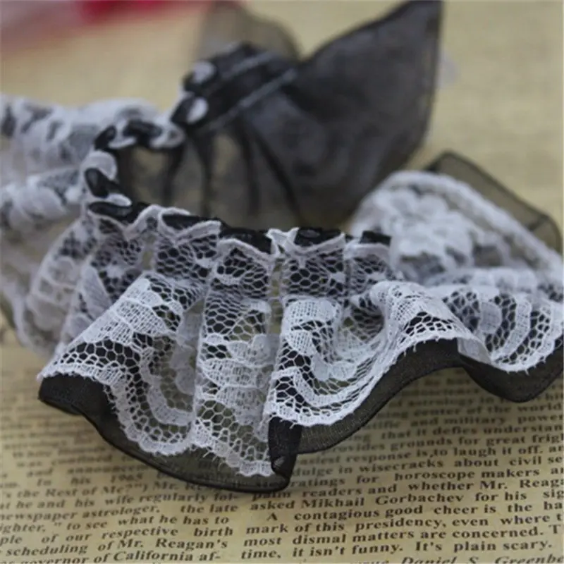 3YD 4cm Gauze Ribbon Cake Skirt Lace Confused Discount Doll Skirt Lotus Leaf Folds Clothing Accessories Lace