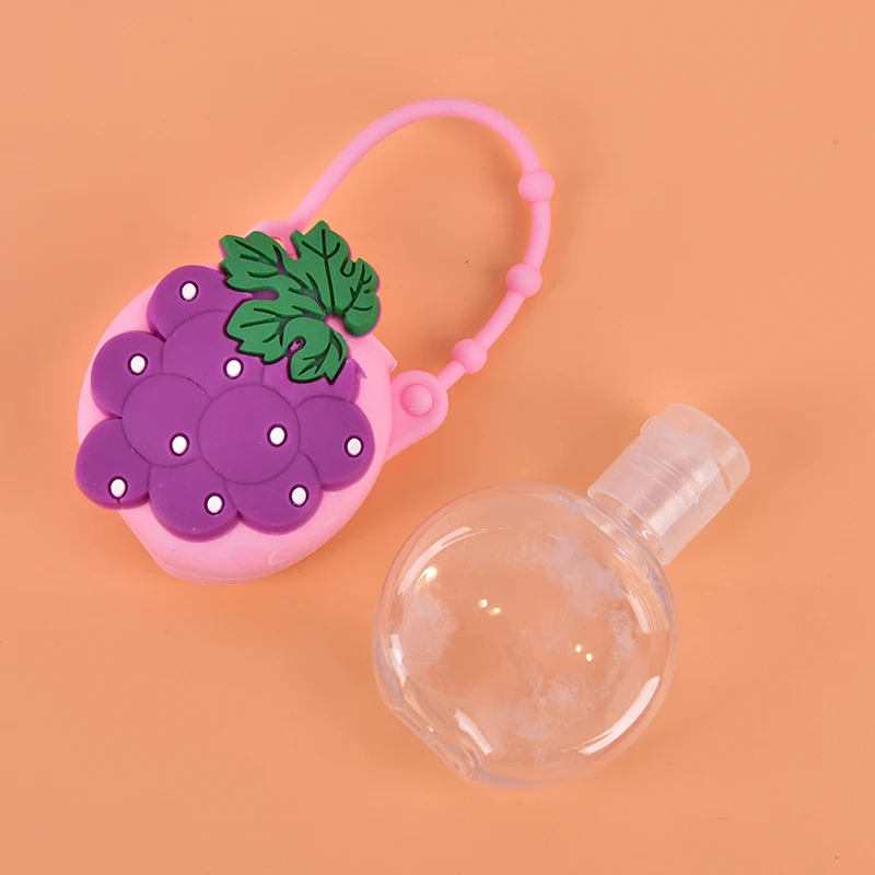 1PCS 30ml Fruit Silicone Mini Hand Sanitizer Hand Gel Holder Portable Safe Gel Holder Travel Shampoo Soap Dispenser Bottle