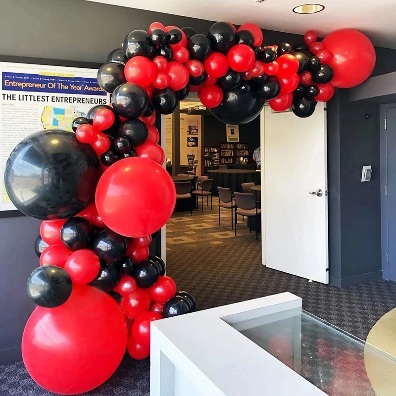 

1Set Red and Black Gold Balloons Garland Arch Kit 18th 21st 30th 40th 50th Birthday Party Decorations Valentines Day Globos