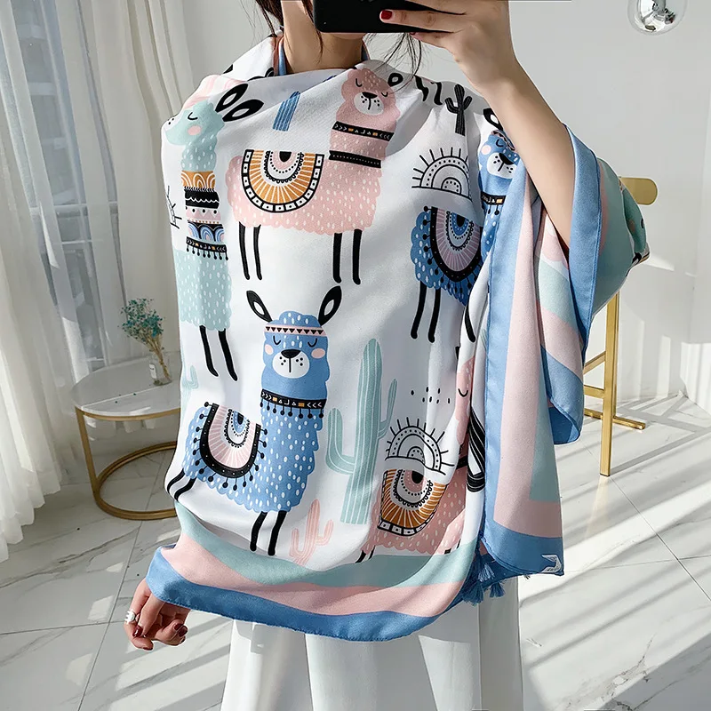 Design Marke Frauen Schal Sonnencreme Baumwolle Schals Dual-Use-Sommer Herbst Lange Schals Urlaub Am Meer Strand Handtuch Beachwear schleier – Detail 35