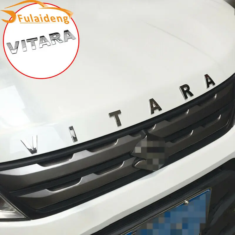 For Suzuki vitara Hood Name Logo Emblem Badge Decal Engine cover letter sticker Moulding Cover Trim Car Accessories