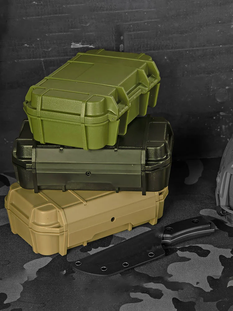 Tactical Double Layer Plastic ABS Waterproof Shockproof Airtight Outdoor Hunting Airsoft Case Precut Sponge Camping Storage Kits