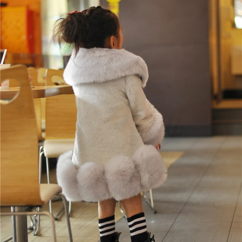 Baby Kids Clothes Girls Jacket 2023 Winter Fashion Solid Faux Mink Fox Fur Coat for Teen Girl Soft Warm Children\'s Clothing