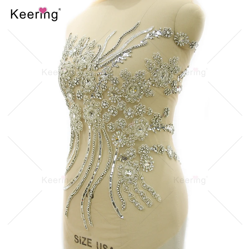 Bling Sequins Rhinestone Body Applique, Evening Party Dress, WPH-1726