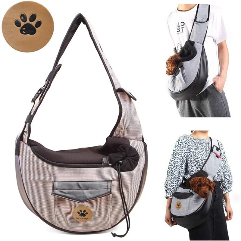 

Pet Travel Bag Small Dog Cat Sling Carriers Hands Free Pet Puppy Reversible Pet Bag for Puppy Small Dogs and Cats