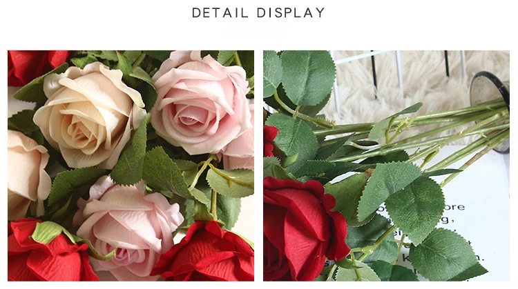 5 Stück Künstliche Blumen Seidenrosen Lange Zweige Großhandel Blumensträuße Hochzeit Heimdekoration Kunstpflanzen DIY Kranz Zubehör – Detail 9