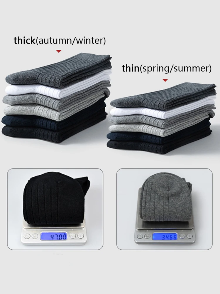 3 Pairs Quality 98% Cotton Brand Business Men Socks Solid Color Large Plus Big Size45,46 Crew Calcetines Hombre Comfort Seamless