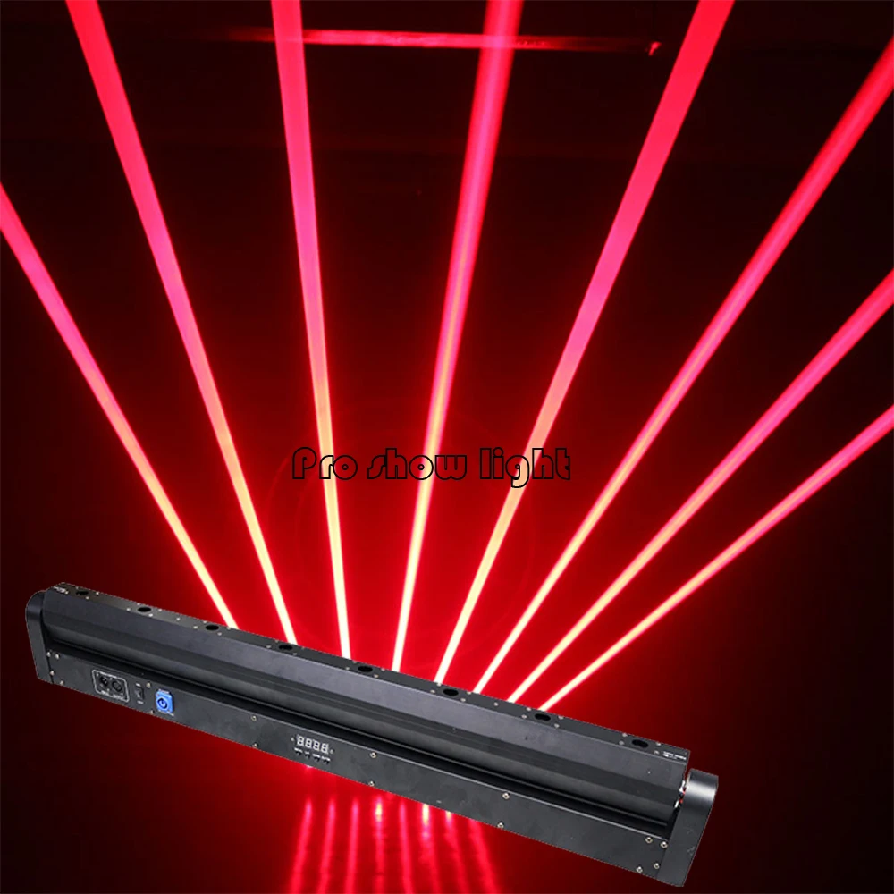 

Bar Laser Moving Head 1600mW Red Color DMX Scanner Laser Light 8 Head Single Red For Party Disco DJ Wedding Stage Beam Effect