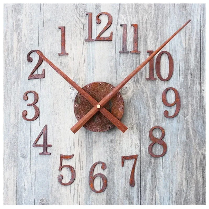 Retro DIY digital decorative wall clock wall stickers clockwise fashion watches creative cute Reversing Times Backflow Left move