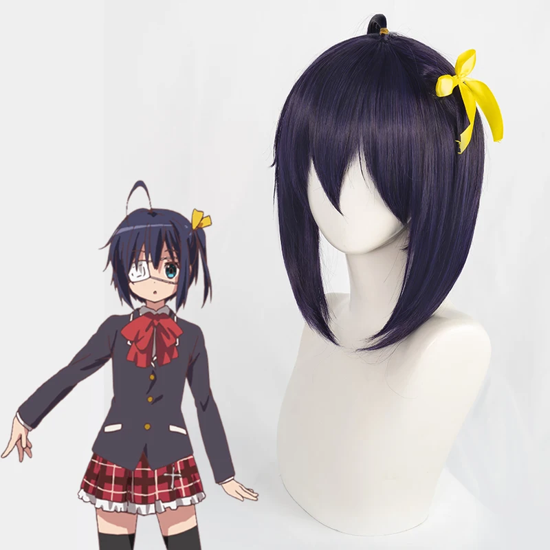 Chuunibyou demo koi ga shitai Takanashi Rikka Parrucca Cosplay Capelli resistenti al calore per le donne Parrucca da festa di Halloween + Protezione della parrucca