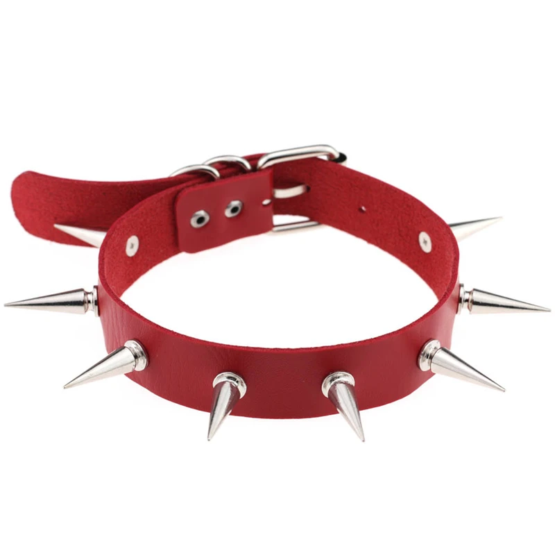 Rot 9 Arten Sexy Punk Egirl Choker Kragen Leder Halsband SM Bondage Cosplay Goth Frauen Gothic Männlichen Halskette Harajuku Zubehör